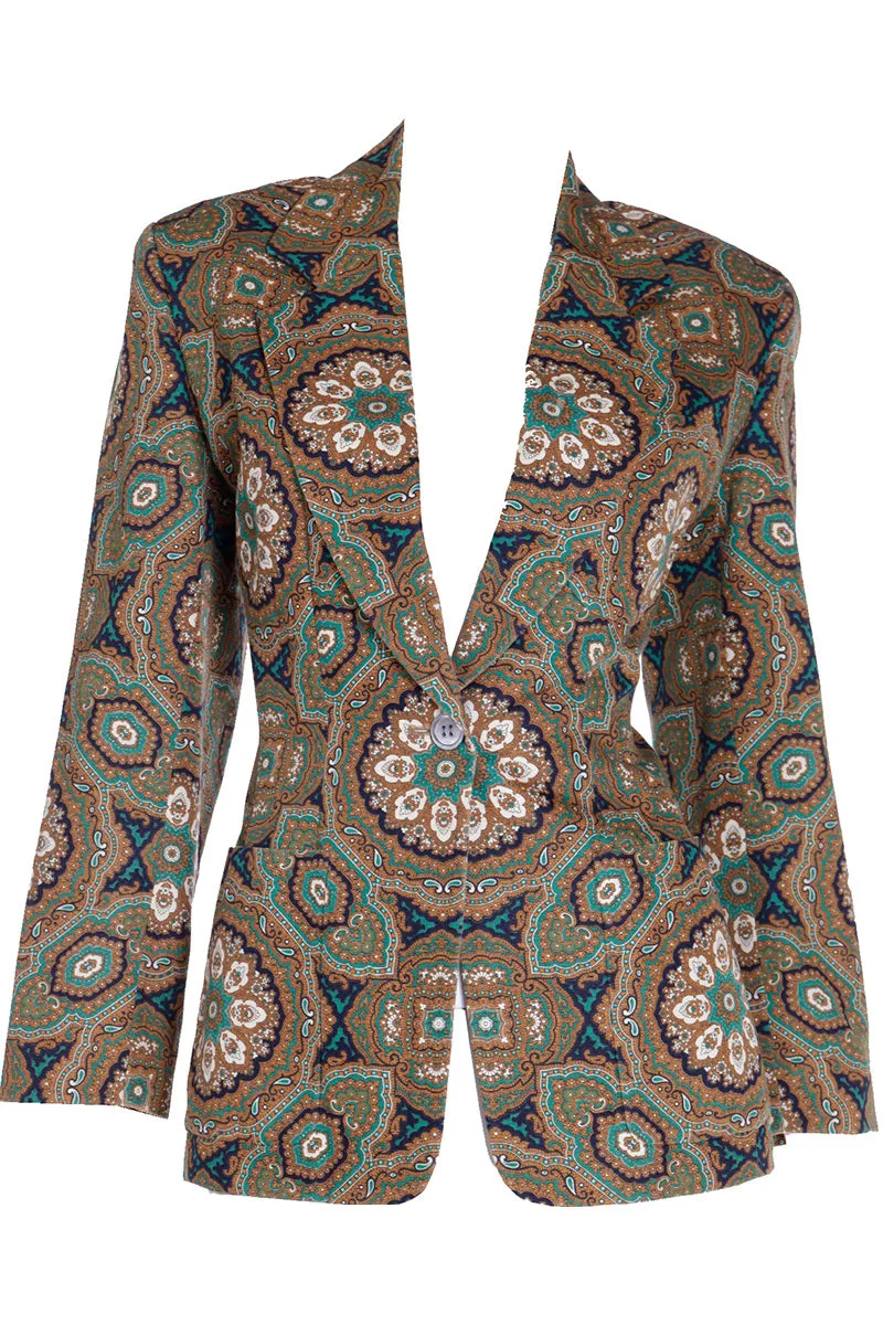 1991 Isaac Mizrahi Mandala Print Bold Vintage Blazer Jacket