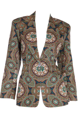 1991 Isaac Mizrahi Mandala Print Bold Vintage Blazer Jacket