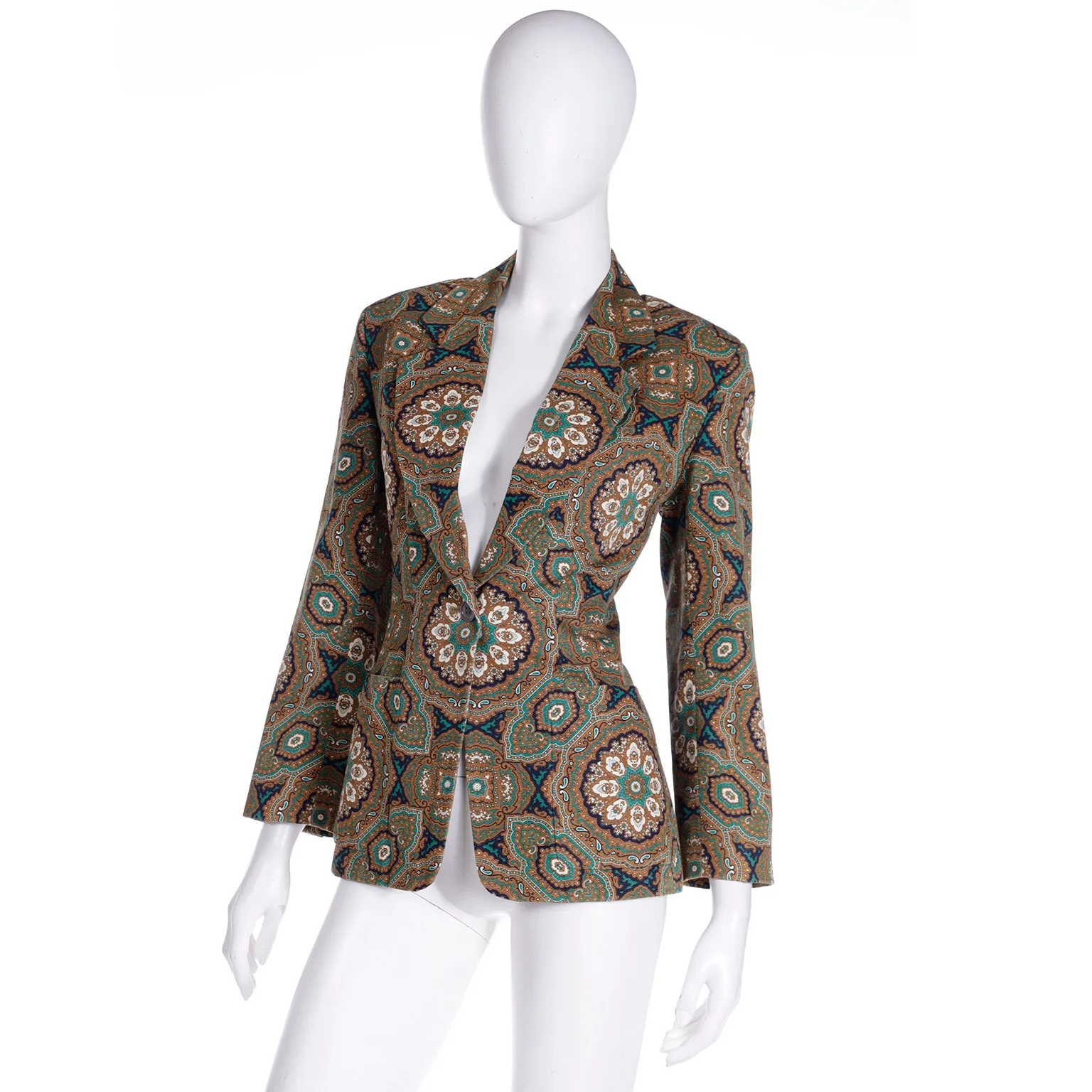 1991 Isaac Mizrahi Mandala Print Bold Vintage Blazer Jacket