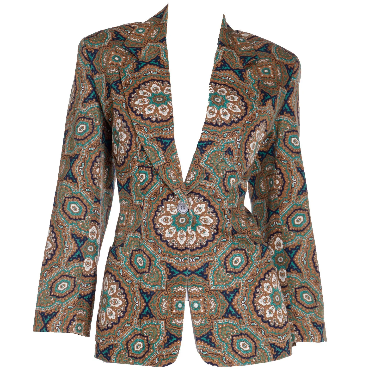 1991 Isaac Mizrahi Mandala Print Bold Vintage Blazer Jacket