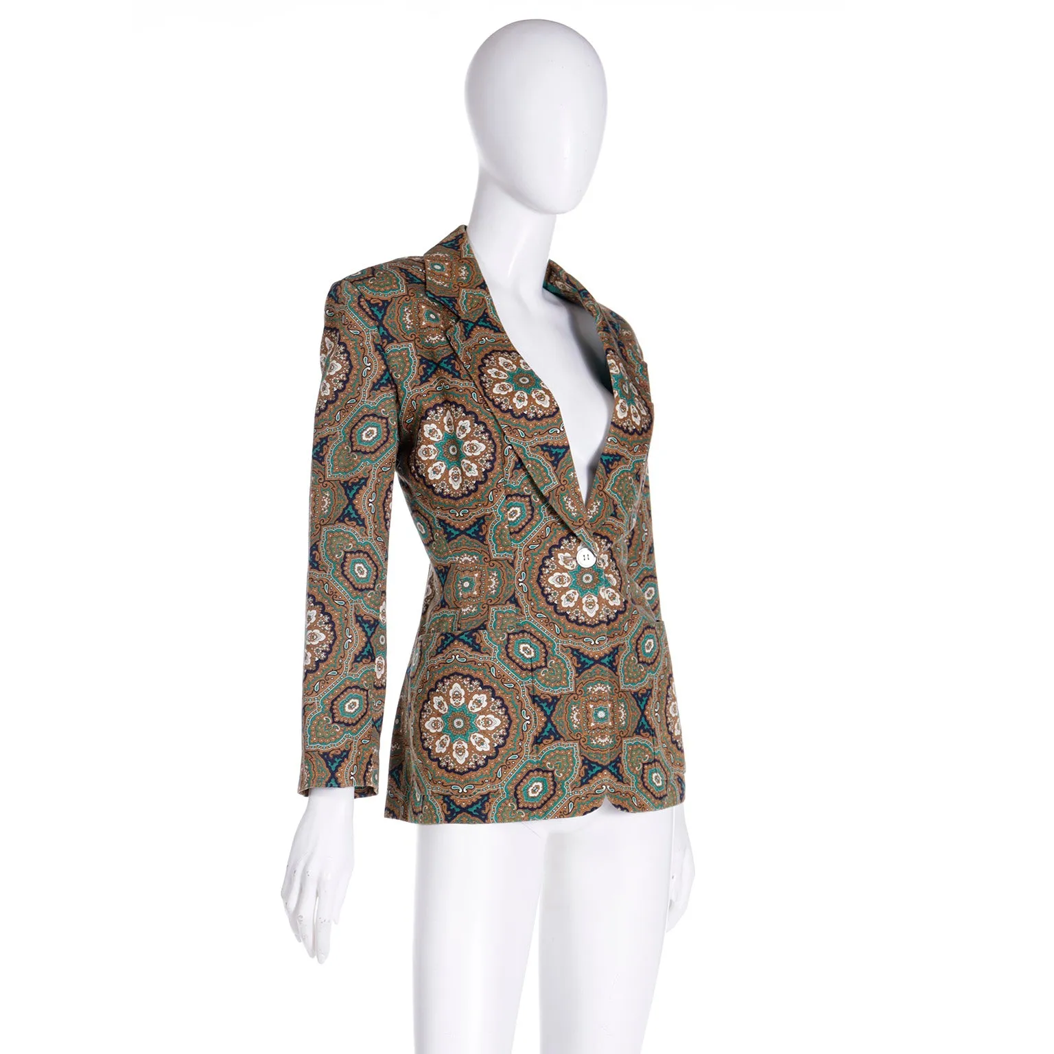 1991 Isaac Mizrahi Mandala Print Bold Vintage Blazer Jacket