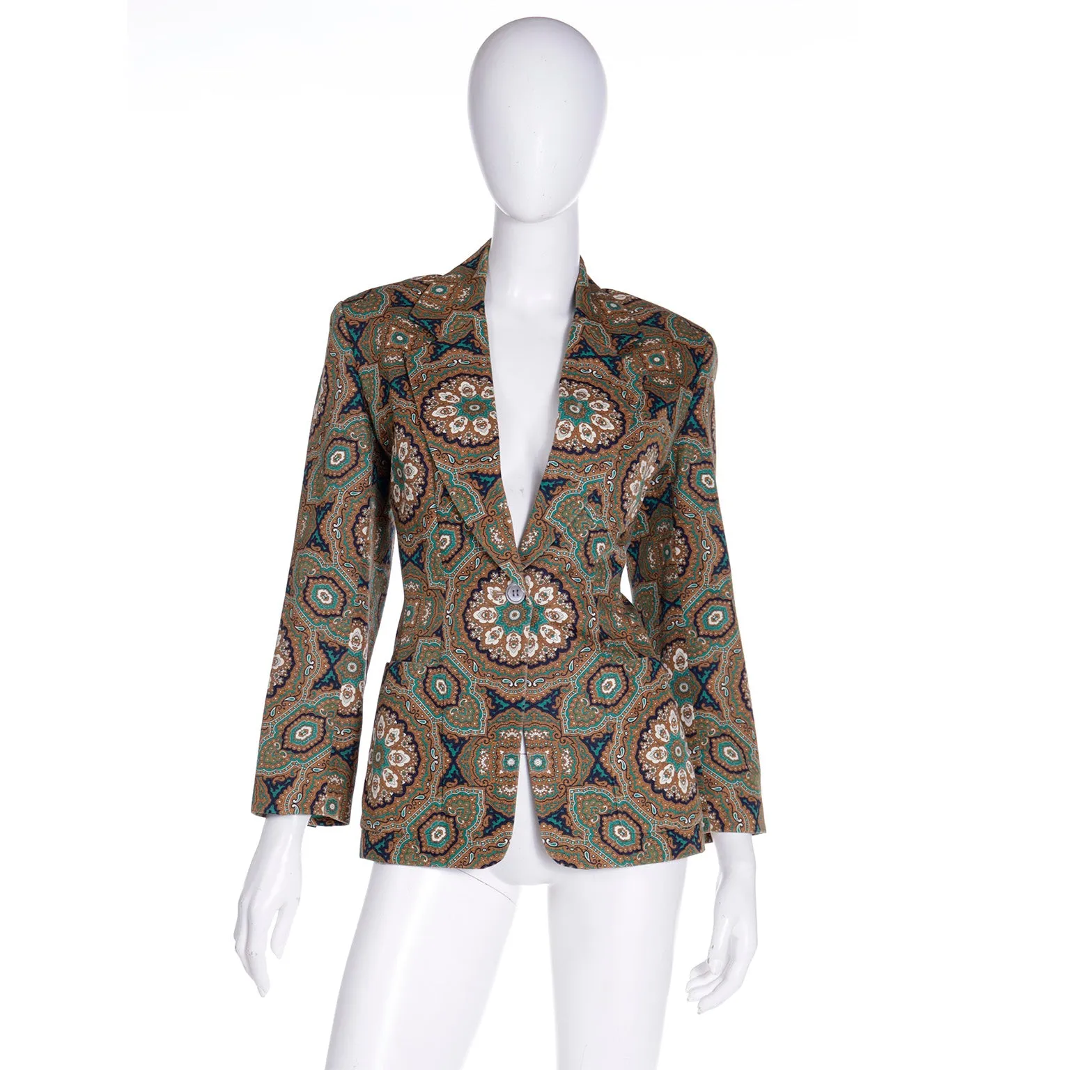 1991 Isaac Mizrahi Mandala Print Bold Vintage Blazer Jacket