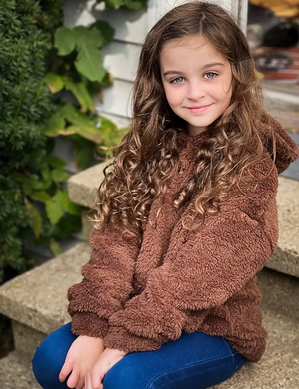 Arshiner Girls Warm Hoodie Sherpa Fleece Pullover