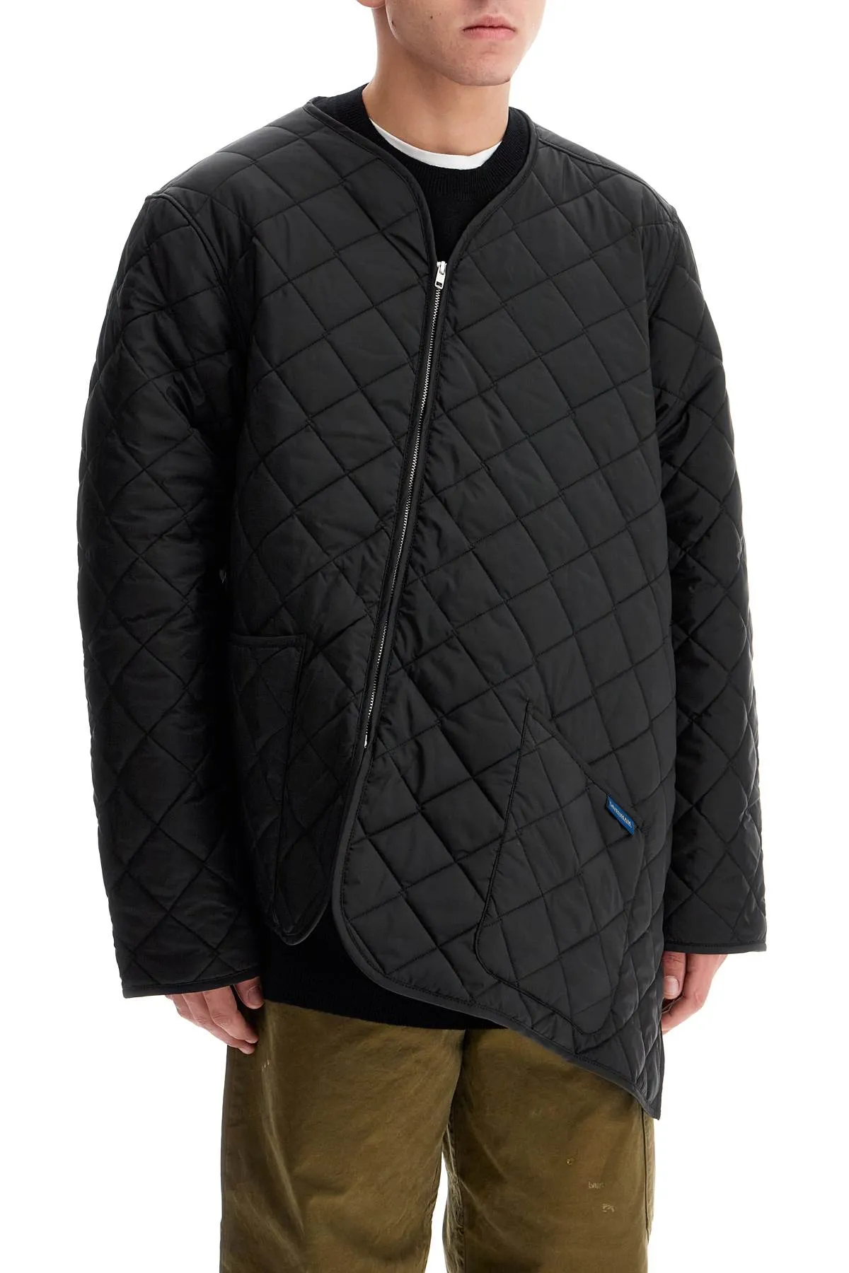 asymmetric quilted FN J521 W24 BLACK