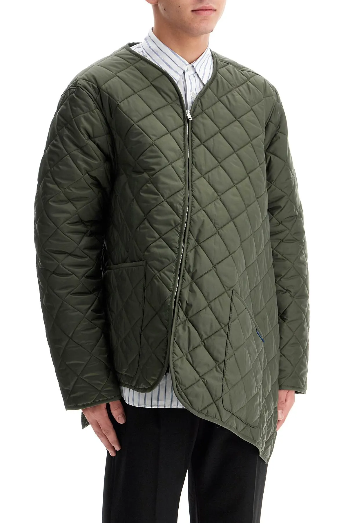 asymmetric quilted FN J521 W24 KHAKI