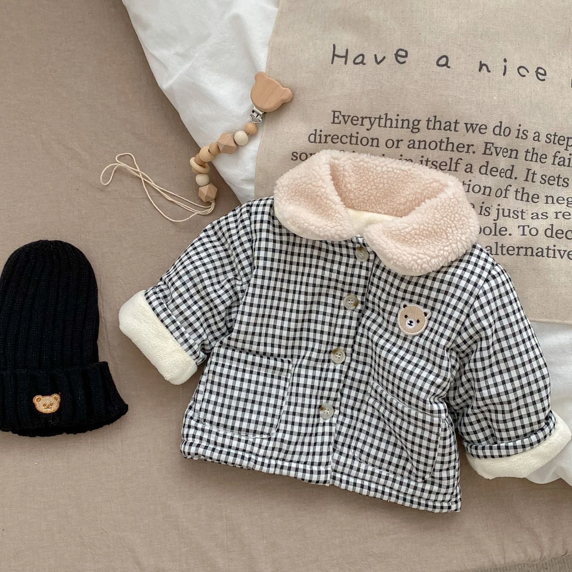 Baby Girls Checked Jackets Outwears Wholesale 221104136