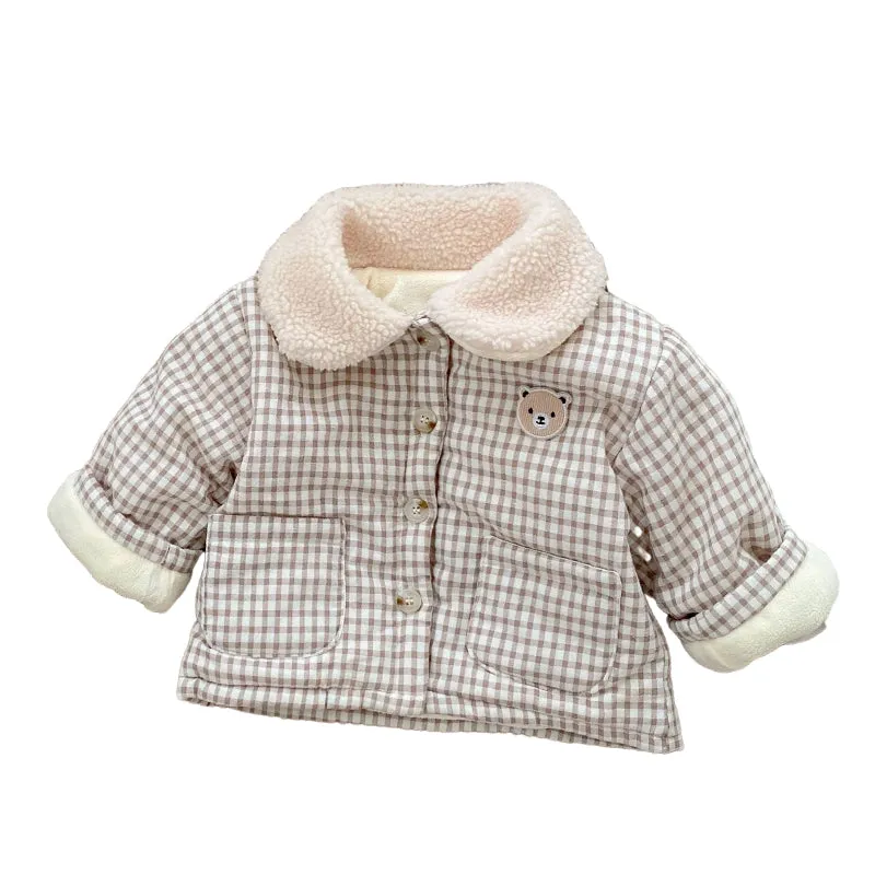 Baby Girls Checked Jackets Outwears Wholesale 221104136