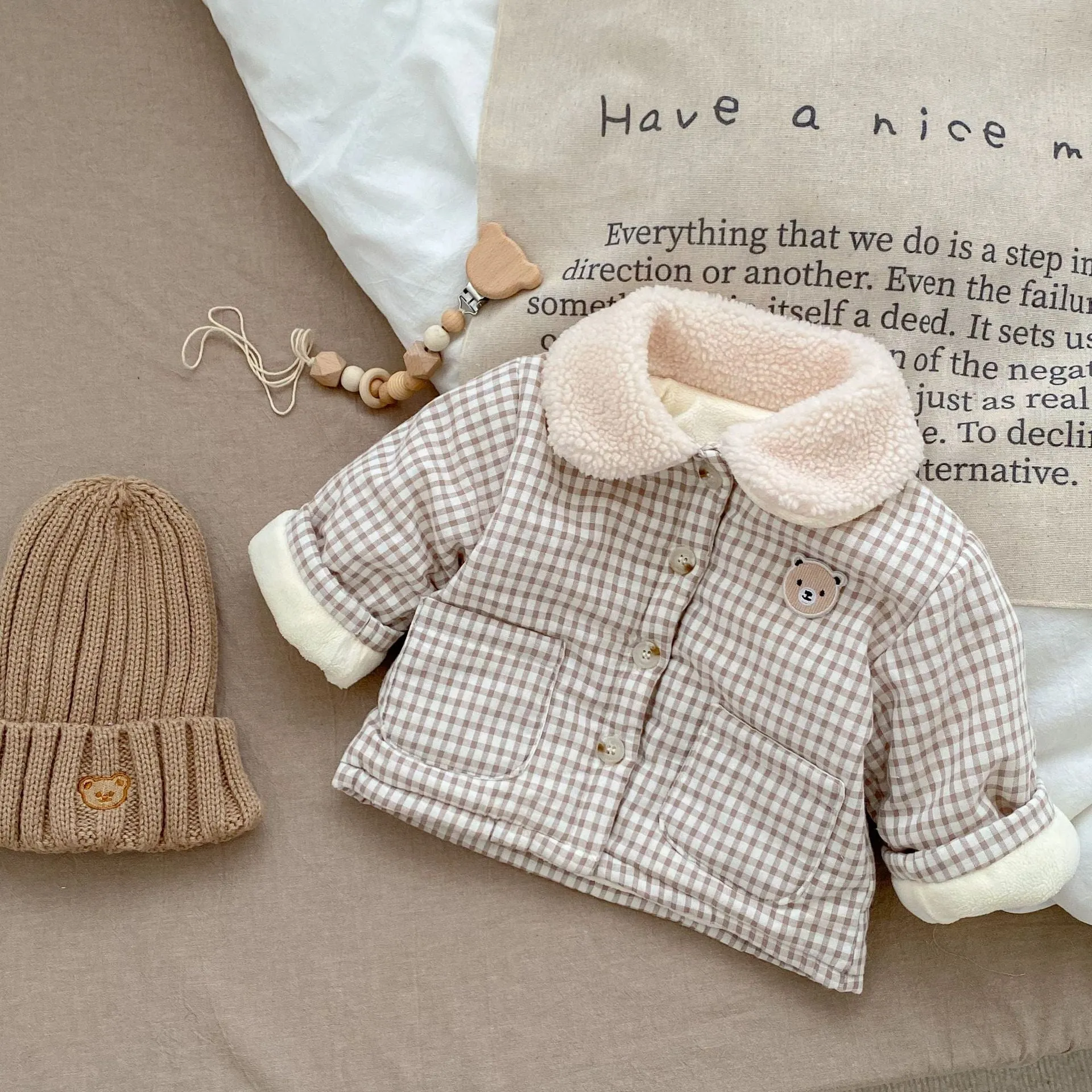 Baby Girls Checked Jackets Outwears Wholesale 221104136