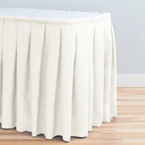 Bargain 21 ft. Accordion Pleat Polyester Table Skirt Ivory