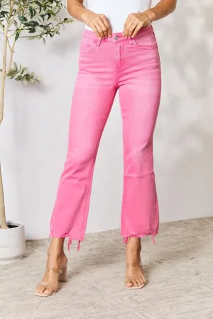 BAYEAS Trendy Frayed Hem Bootcut Jeans