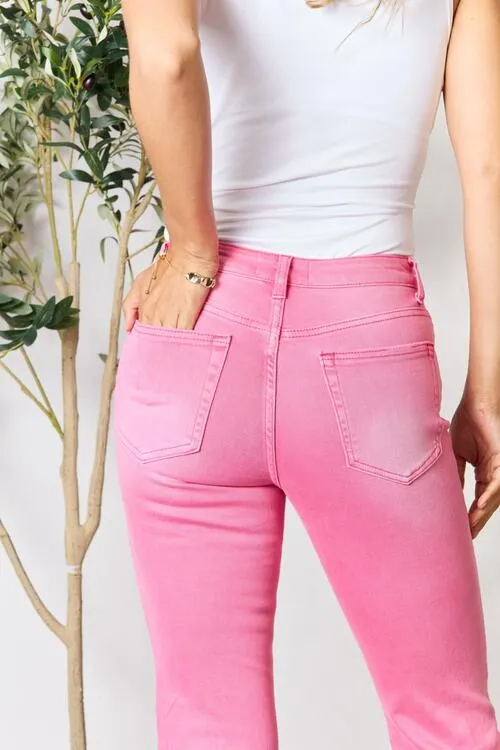 BAYEAS Trendy Frayed Hem Bootcut Jeans