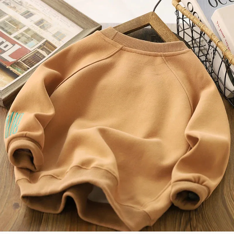 Big Size Letter Smile Design Teenager Boys Sweatshirts