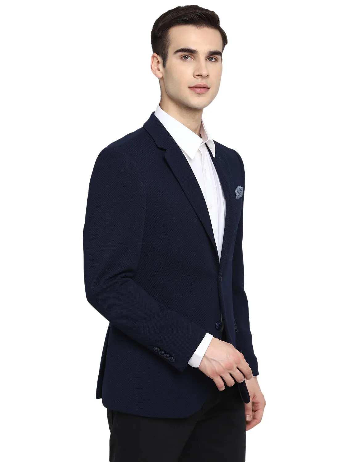 Blue Notch Collar Jacket