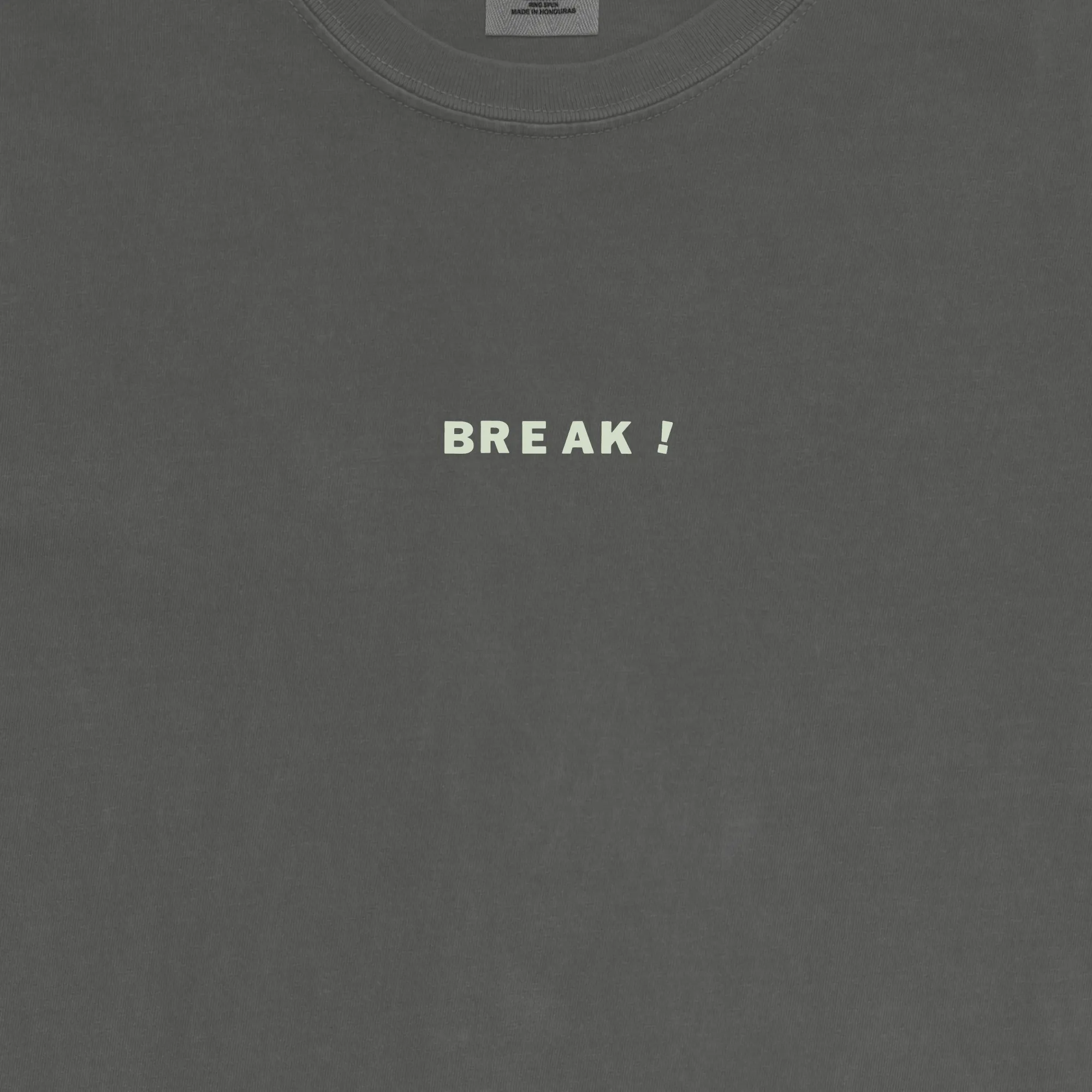 Break / Embroidered Faded Black T-Shirt