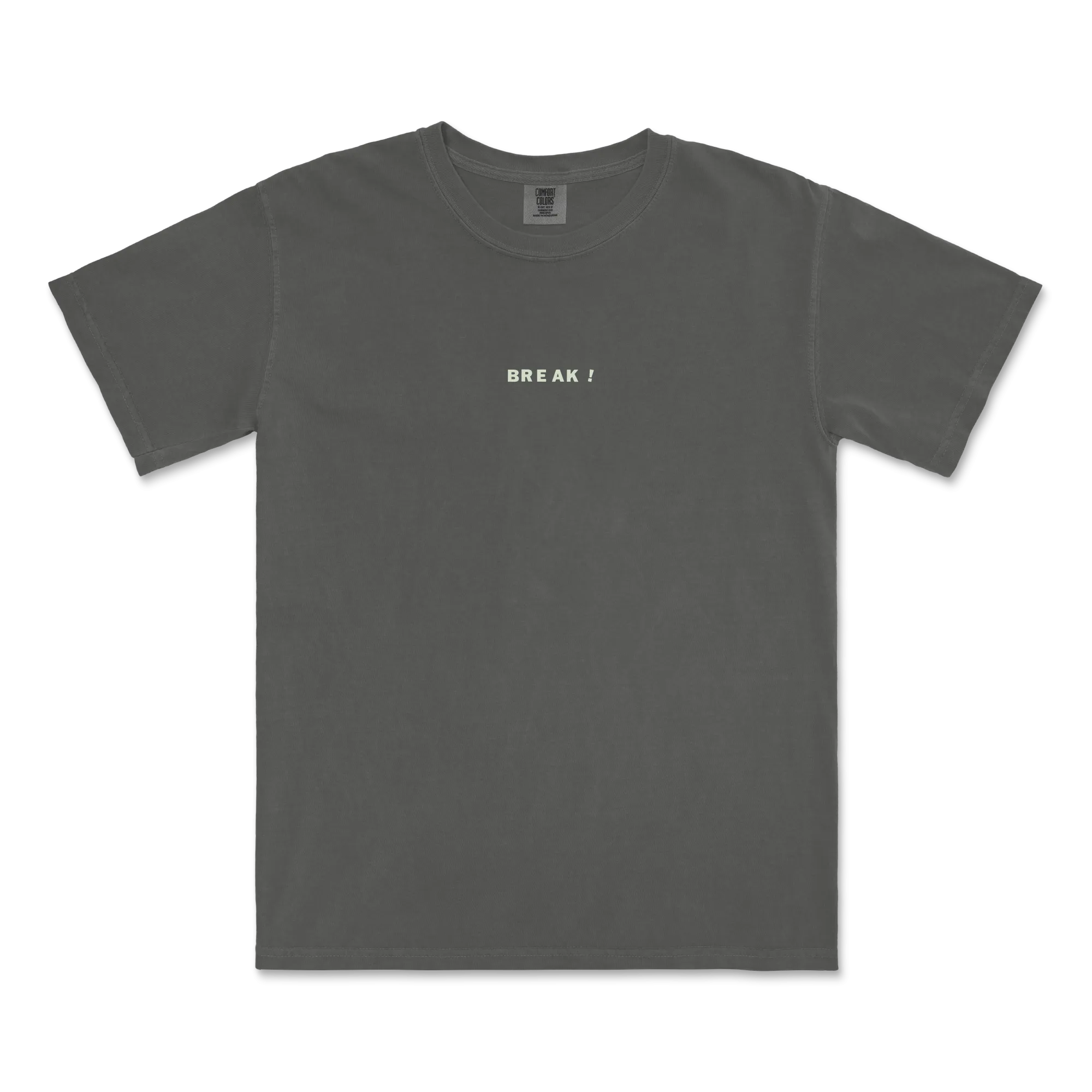 Break / Embroidered Faded Black T-Shirt