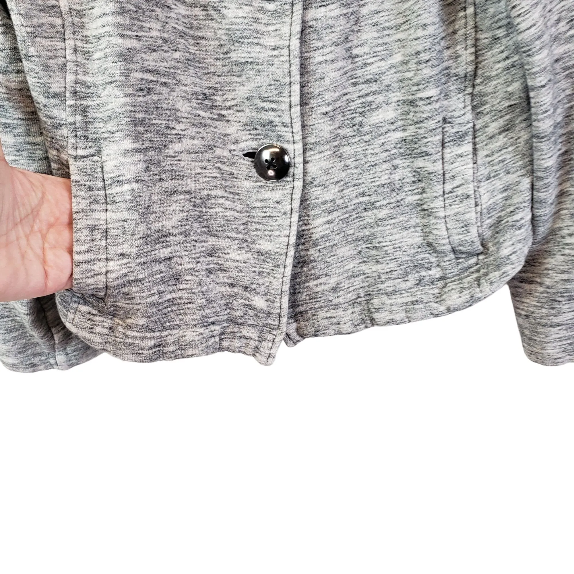 CAbi Button Front Fleece Grey Sweatshirt Jacket Size Small