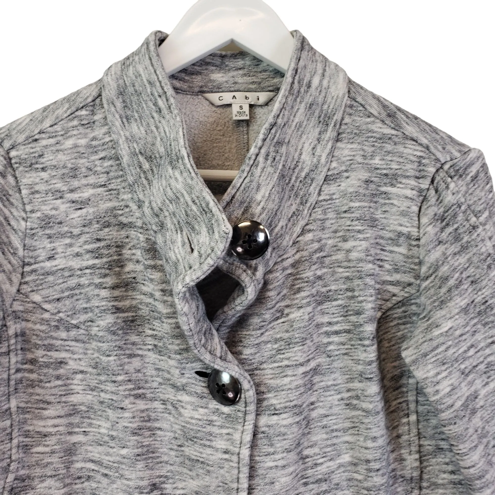 CAbi Button Front Fleece Grey Sweatshirt Jacket Size Small
