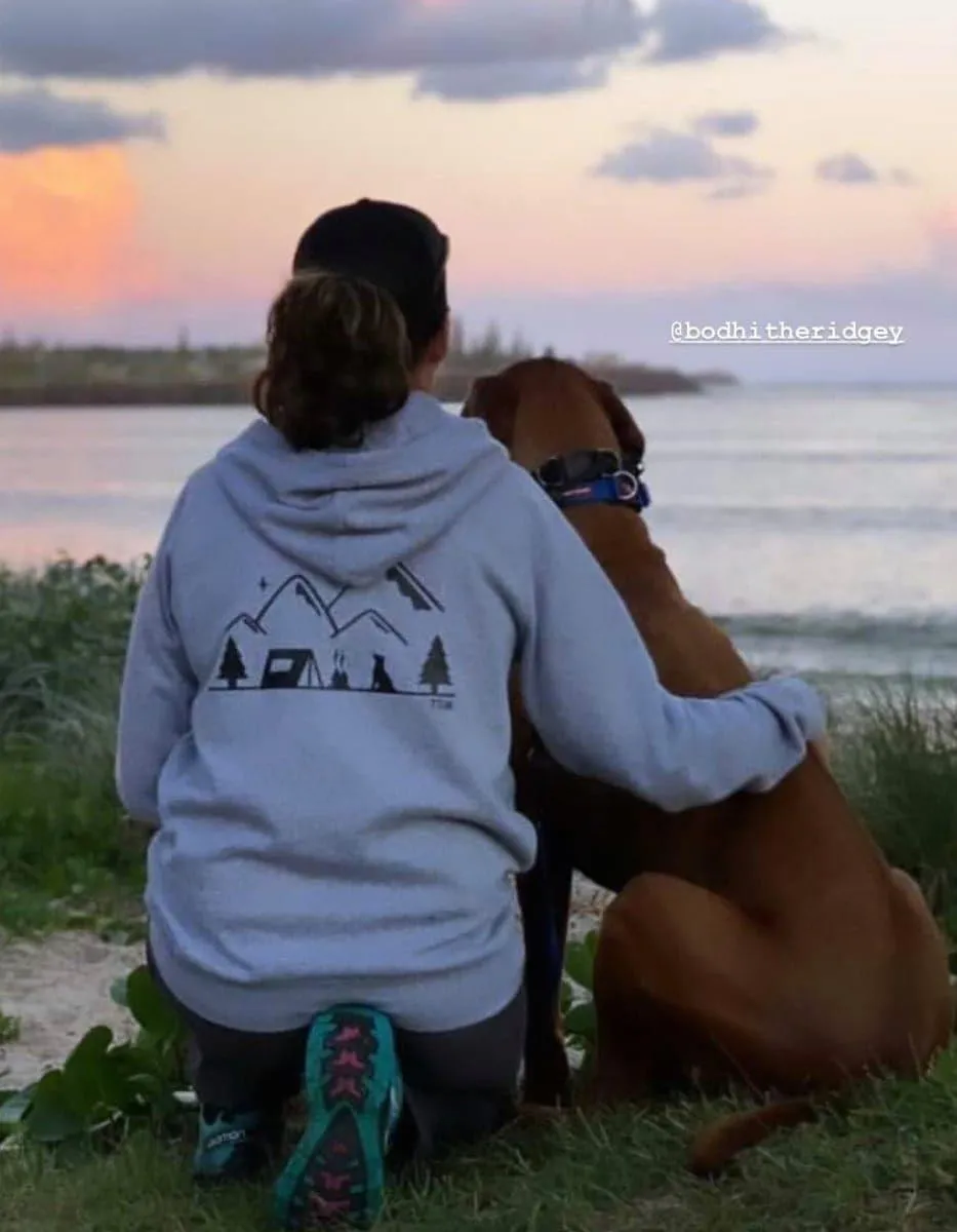 Camping & Dogs: Unisex Hoodie