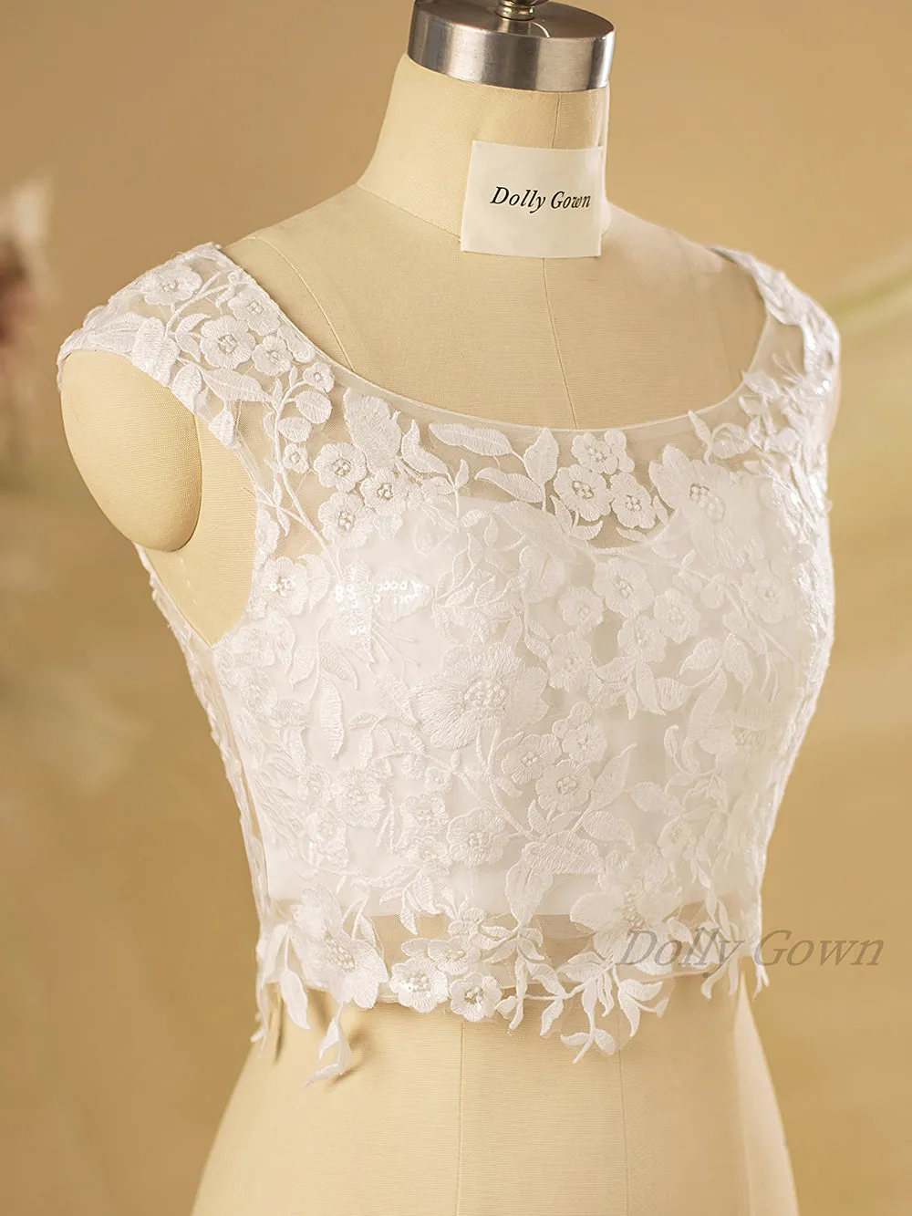 Casey Scoop Neck Bridal Lace Top