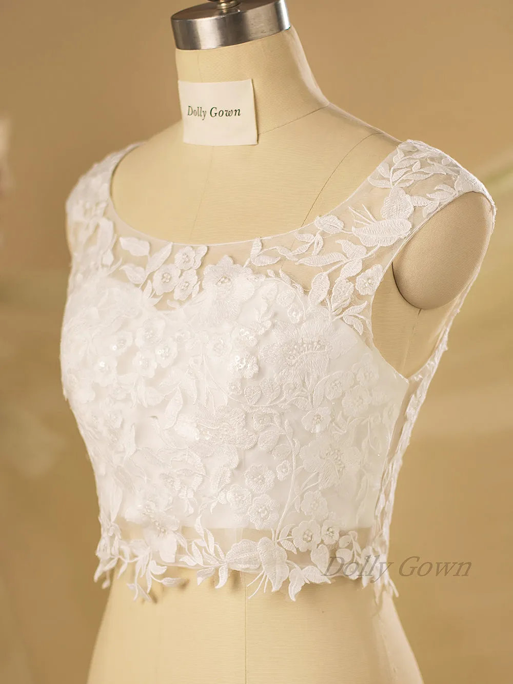Casey Scoop Neck Bridal Lace Top