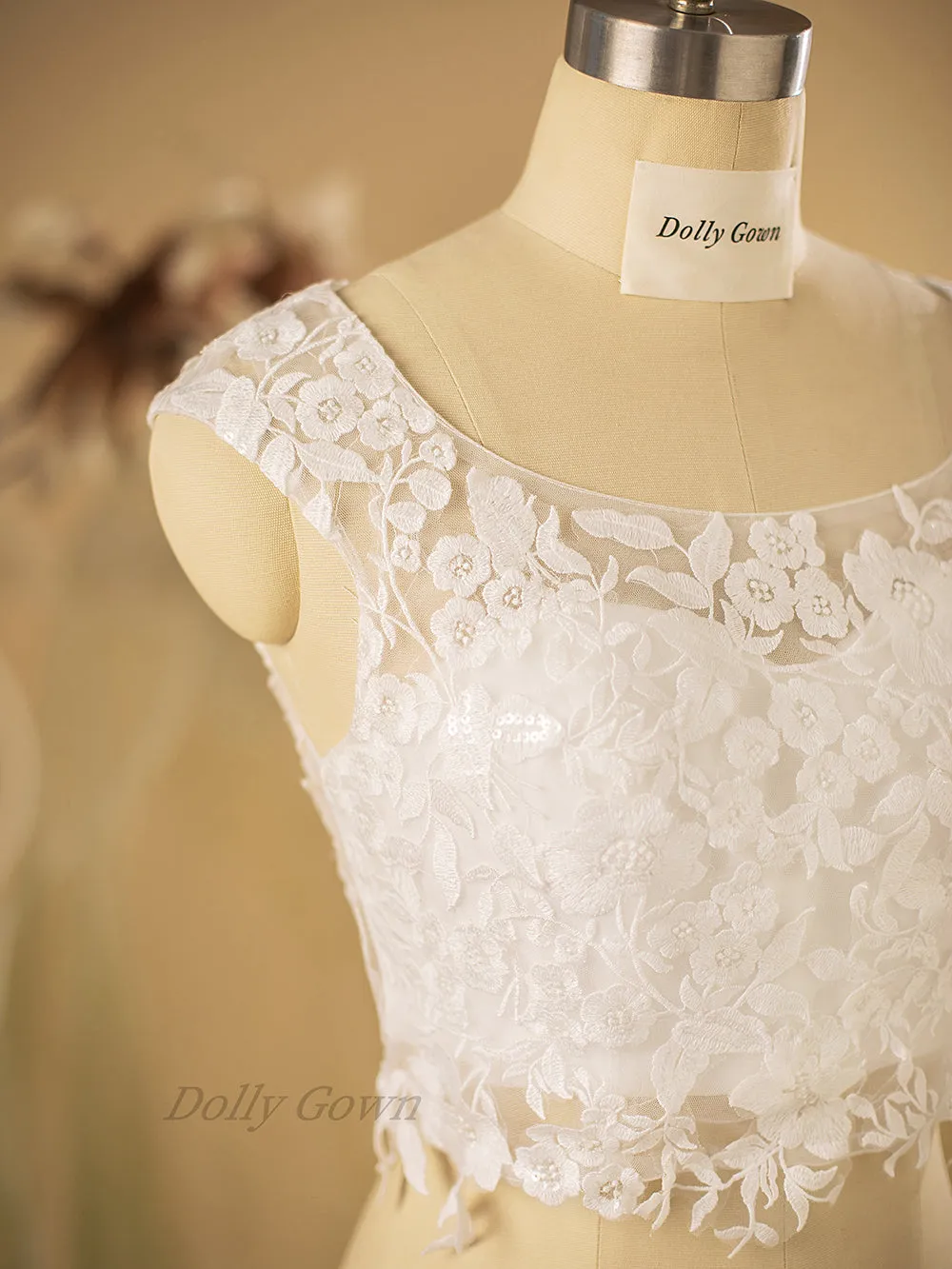Casey Scoop Neck Bridal Lace Top
