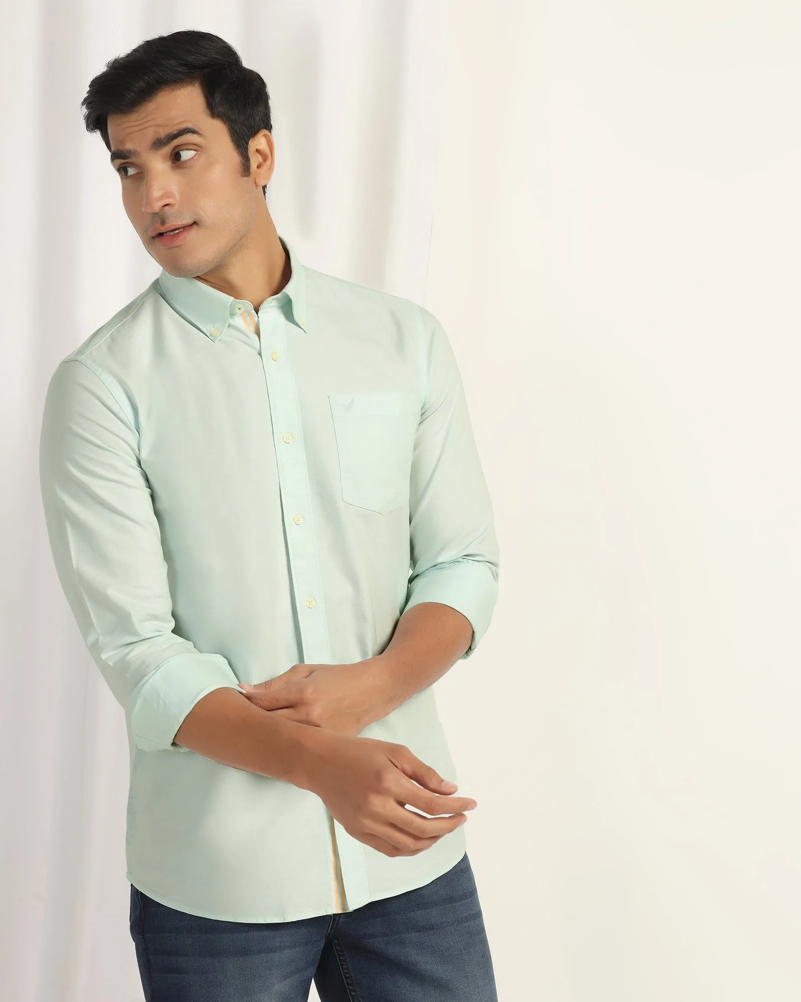 Casual Mint Solid Shirt - Solly