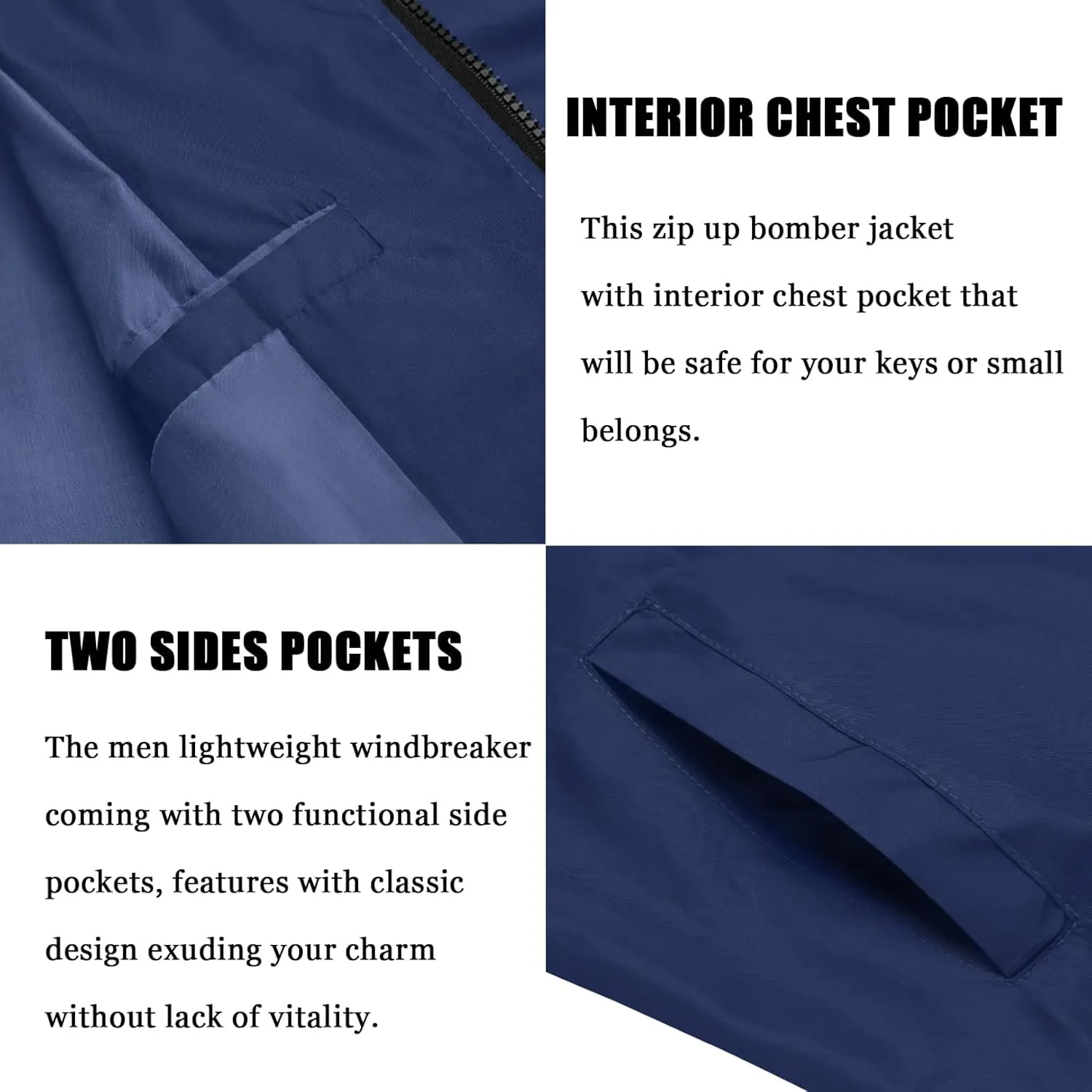COOFANDY Men Bomber Jacket Lightweight Windbreaker Jackets Casual Softshell Flight Fashion Winter Fall Coat with Pocket