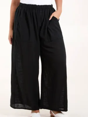 Cotton Wide Leg Trousers
