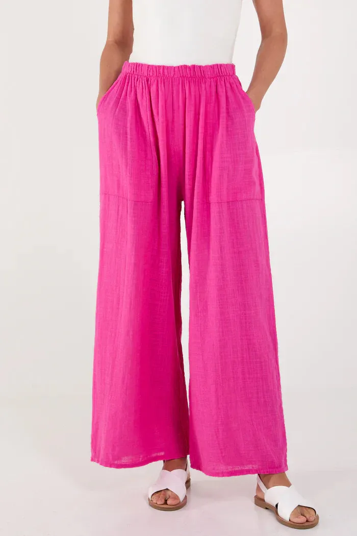 Cotton Wide Leg Trousers