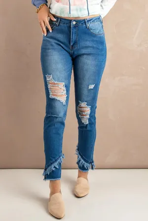 Distressed & Frayed Skinny Jeans