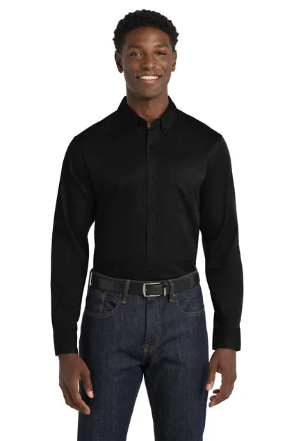 EMBROIDERED - W808 - Port Authority® Long Sleeve SuperPro™ React™ Twill Shirt