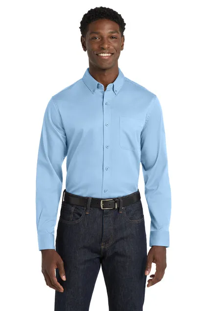 EMBROIDERED - W808 - Port Authority® Long Sleeve SuperPro™ React™ Twill Shirt