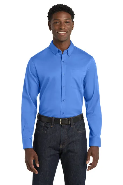 EMBROIDERED - W808 - Port Authority® Long Sleeve SuperPro™ React™ Twill Shirt