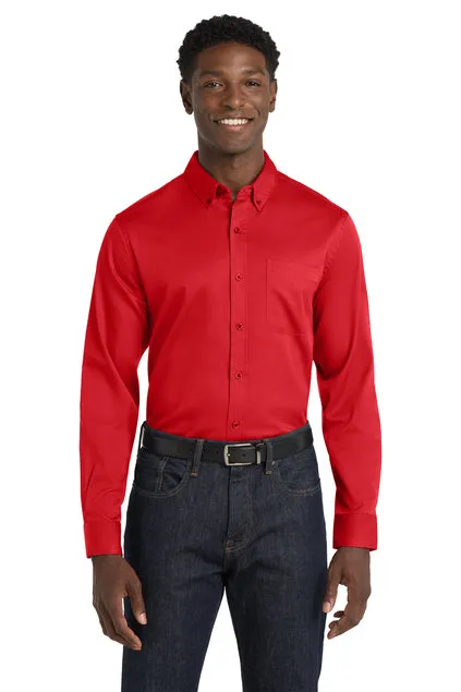 EMBROIDERED - W808 - Port Authority® Long Sleeve SuperPro™ React™ Twill Shirt
