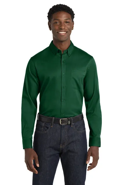 EMBROIDERED - W808 - Port Authority® Long Sleeve SuperPro™ React™ Twill Shirt