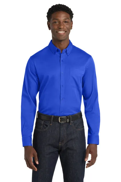 EMBROIDERED - W808 - Port Authority® Long Sleeve SuperPro™ React™ Twill Shirt