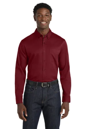 EMBROIDERED - W808 - Port Authority® Long Sleeve SuperPro™ React™ Twill Shirt