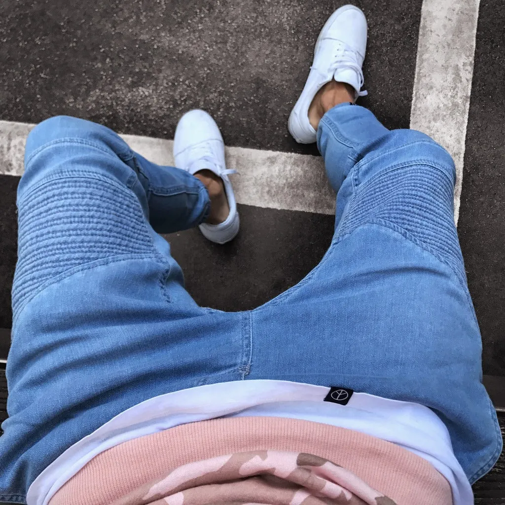 Fashionable Light Blue Skinny Tide Jeans - GlamzLife