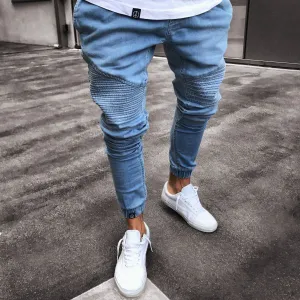 Fashionable Light Blue Skinny Tide Jeans - GlamzLife