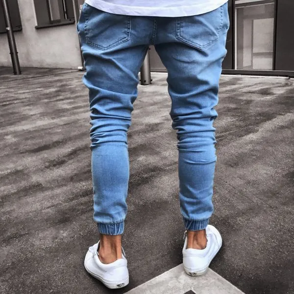 Fashionable Light Blue Skinny Tide Jeans - GlamzLife