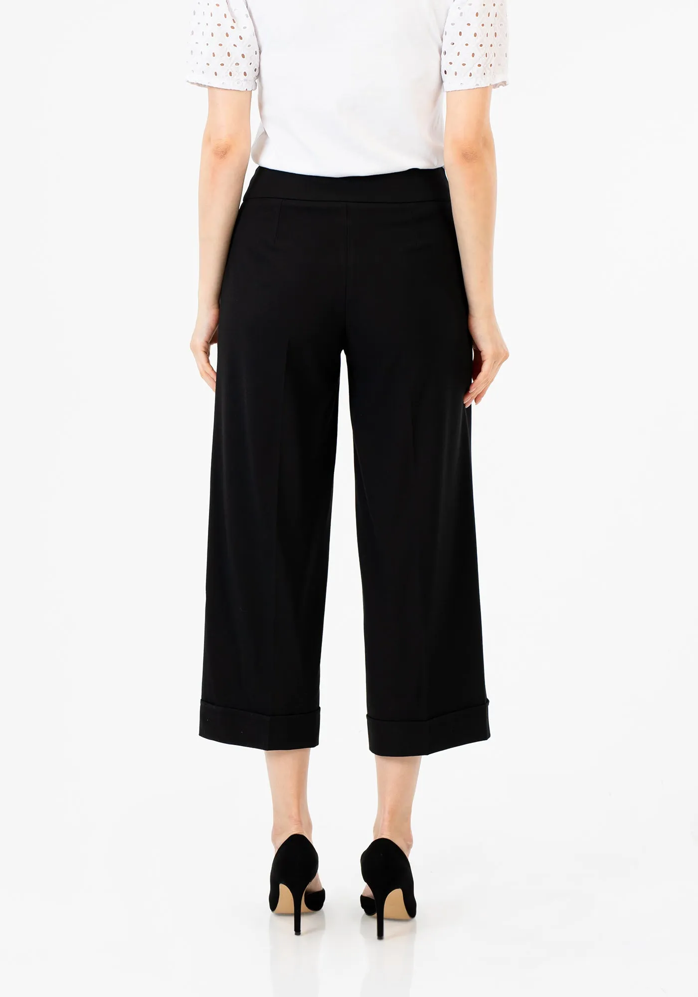 G-Line Black Wide Leg Cropped Pants