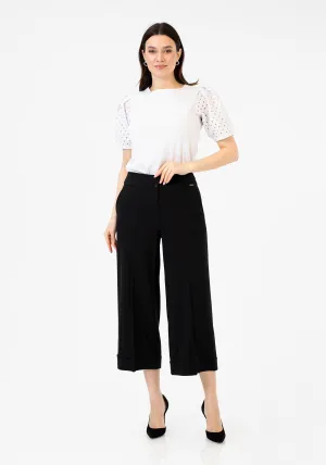G-Line Black Wide Leg Cropped Pants