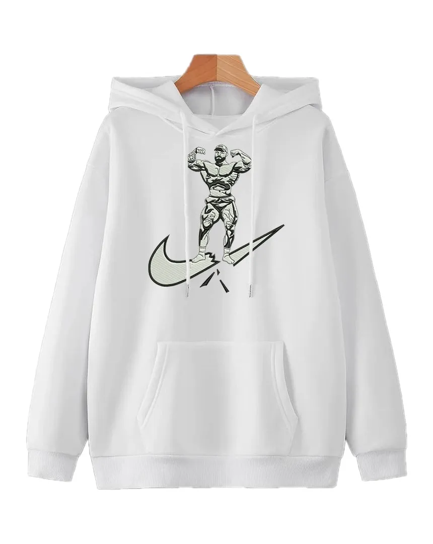 Hoodie Gym Body Building White