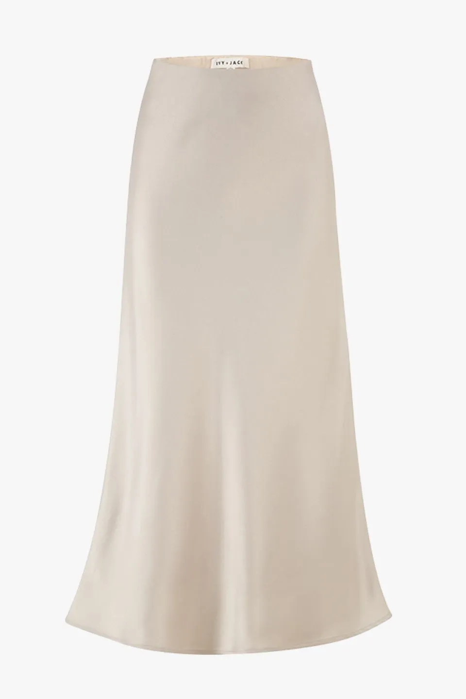 IVY   JACK ROSETTE PEARL SATIN BIAS MINI SKIRT
