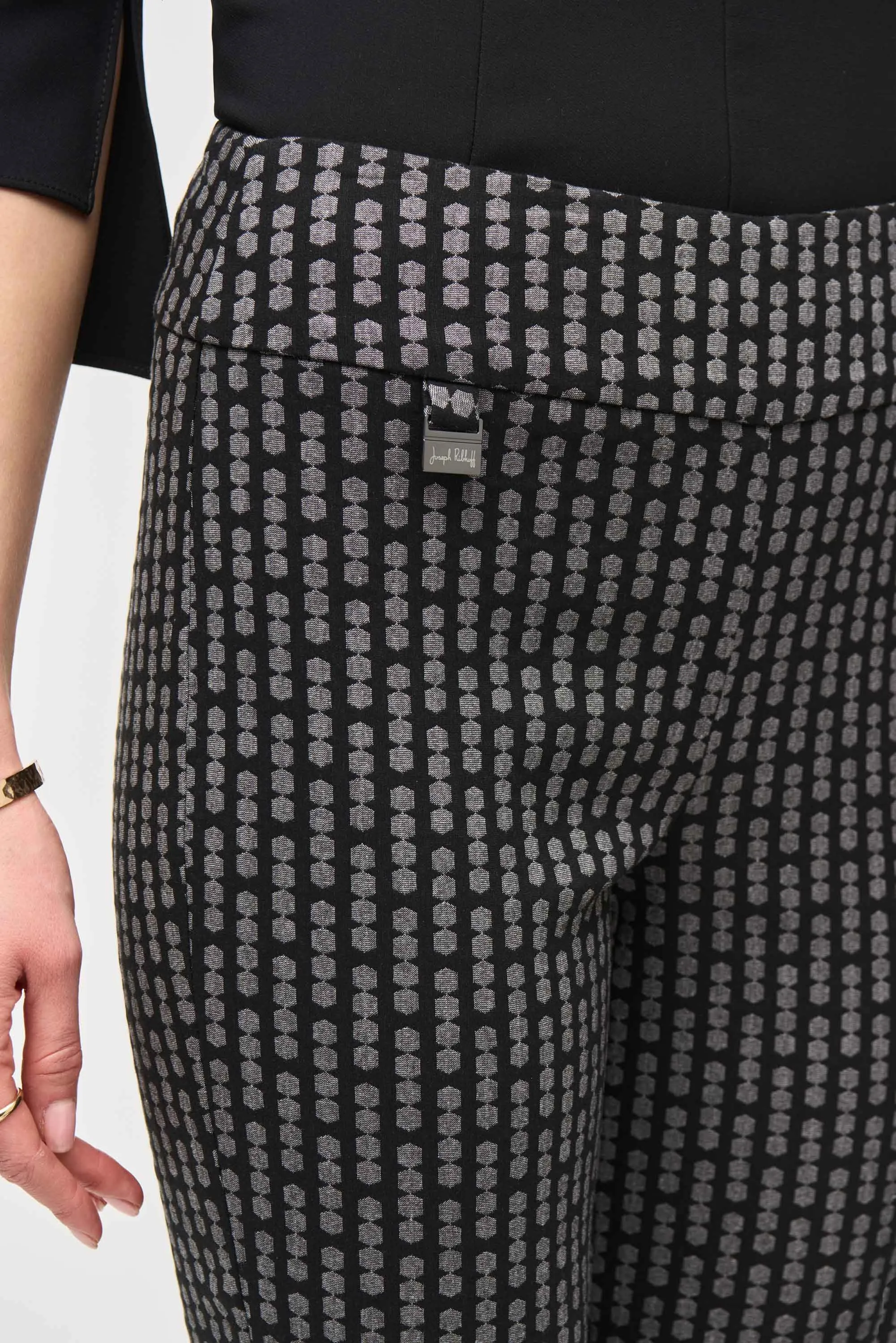 Joseph Ribkoff Women's Jacquard Dot Slim Fit Pull-On Pants
