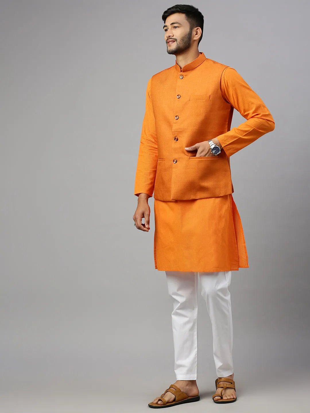 Men Ethnic Jacket Orange DW20