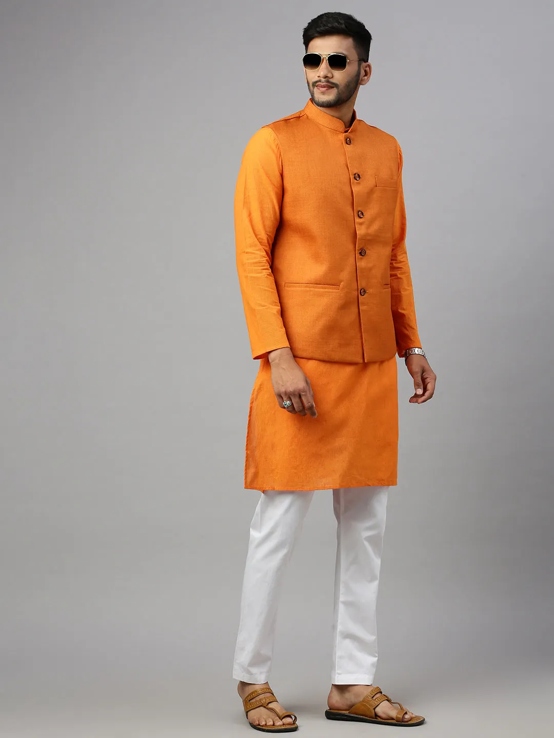 Men Ethnic Jacket Orange DW20