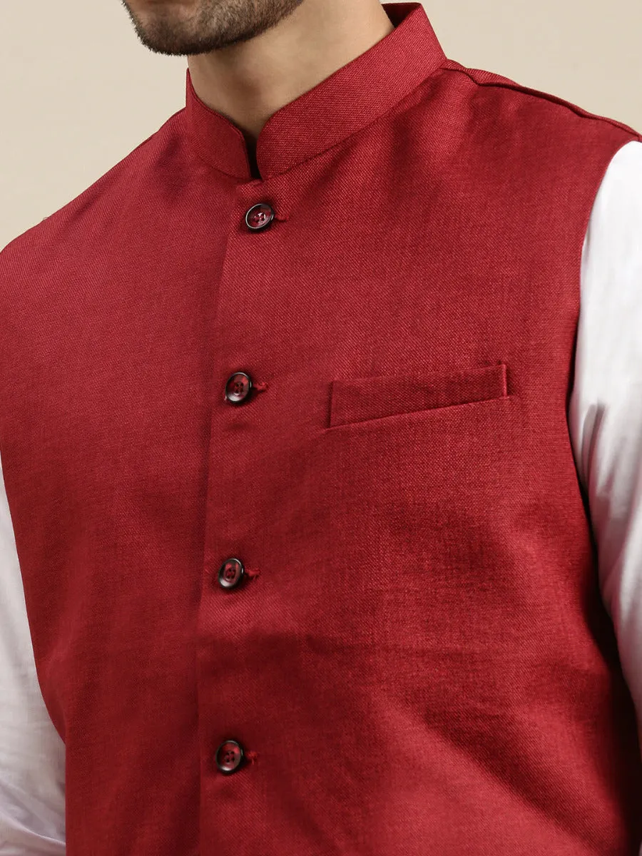 Men Nehru Jacket Maroon  DB1