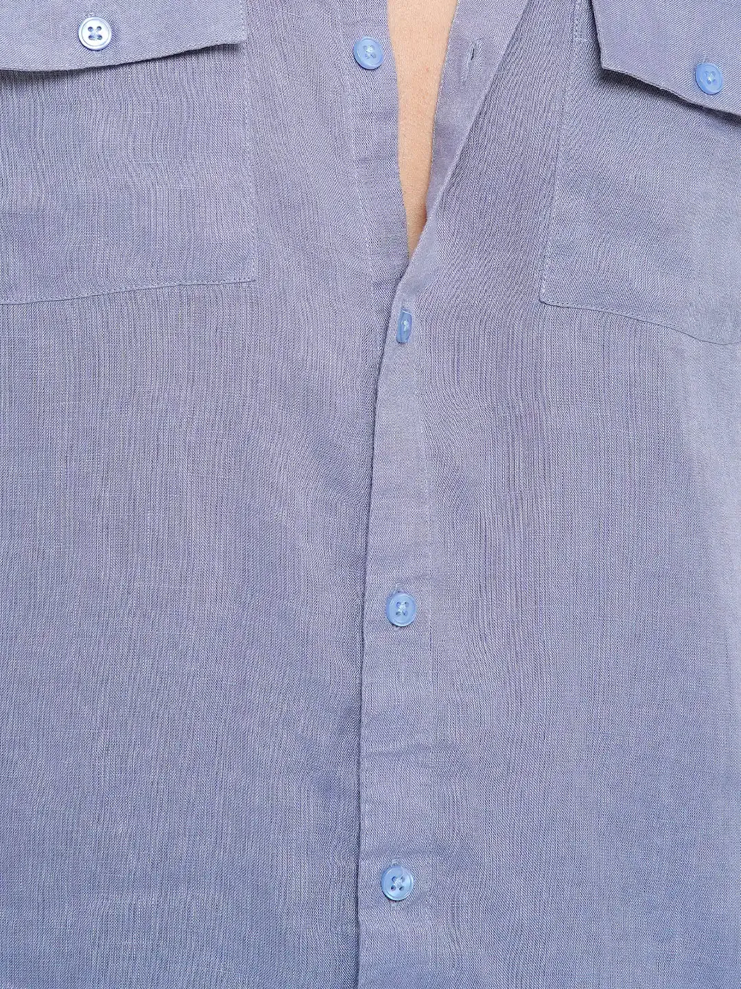 Men's Band Collar Casual Short Sleeve Shirt