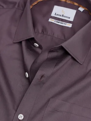 Men's Regular Fit Solid Purple Formal Shirt